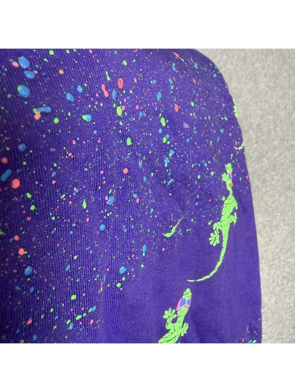 Vintage Hanes Beefy T Men's Size XL Green Gecko Hawaii T-Shirt Blue - Picture 8 of 9